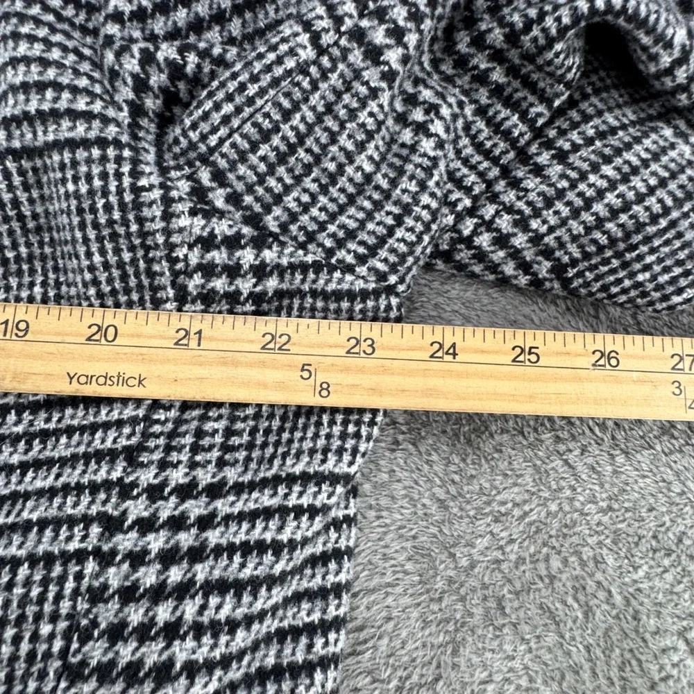 Nearkin Blazer Jacket Womens XXL Black White New Glen Plaid Wool Mandarin Collar